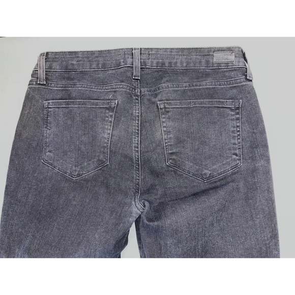 Paige 'Verdugo Ankle' Lightweight Raw Cuff Roller Jeans. Washed Black, Size 31. - Picture 5 of 5